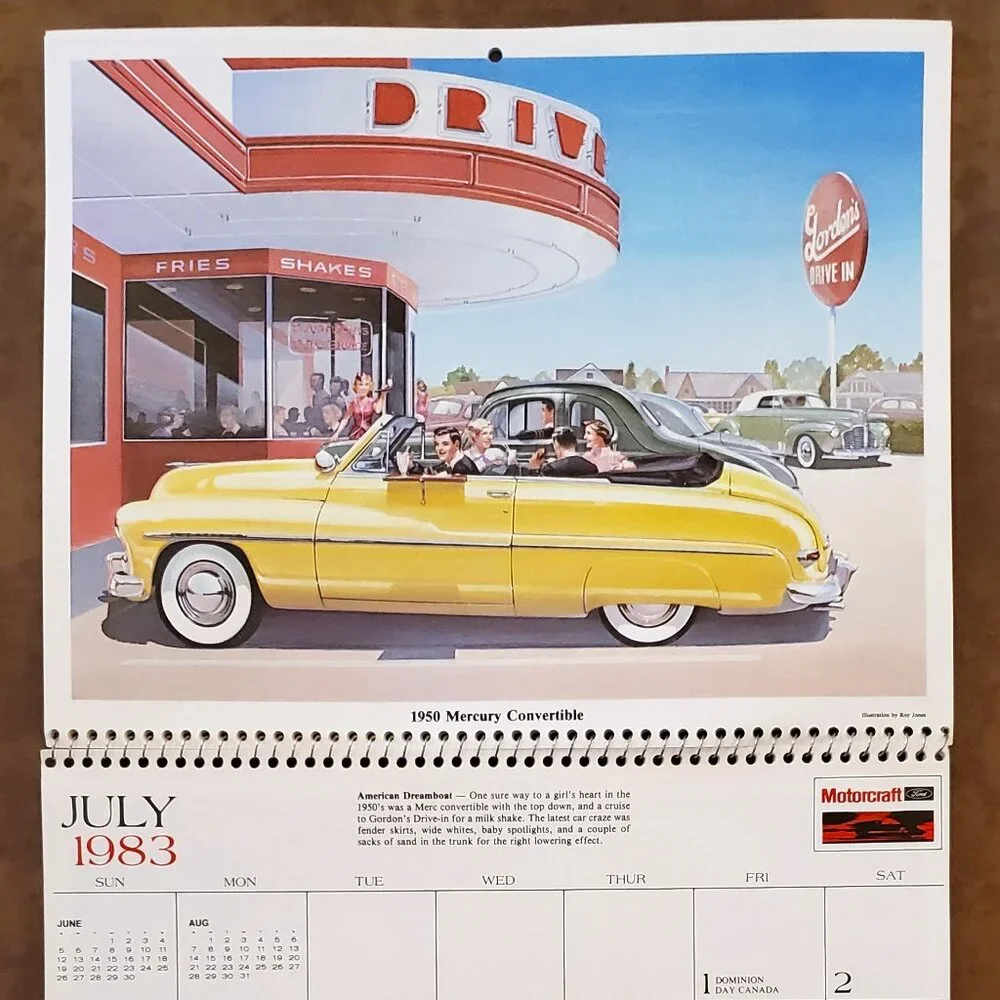 1983 Fords Forever Vintage Car Motorcraft Calendar Bell Ford Advert Phoenix AZ